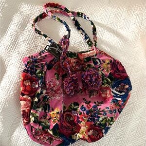 Vibrant Pink Floral Tote Bag